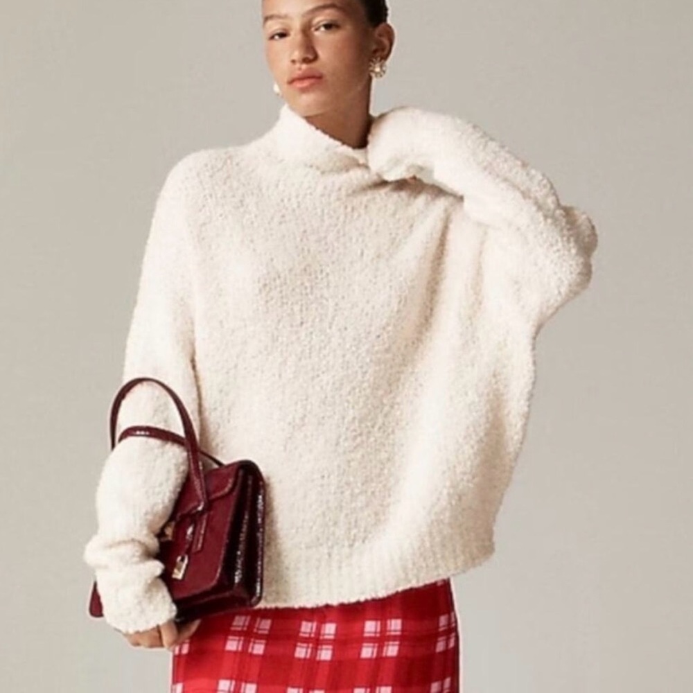 Like New J. Crew Boucle Turtleneck Sweater